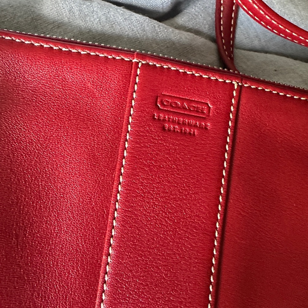 Coach Hampton Slim Demi Red Leather Crossbody Bag - Picture 2 of 14